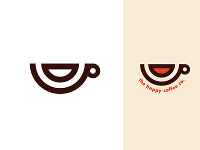 The Happy Coffee Co. branding coffee flat happy icon identity line line art logo logomark mark negative space smile sticker symbol tongue type typography vector