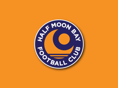 Half Moon Bay FC branding cali california crescent crest icon identity logo logomark logotype mark moon negative space ocean sea soccer symbol type vector waves