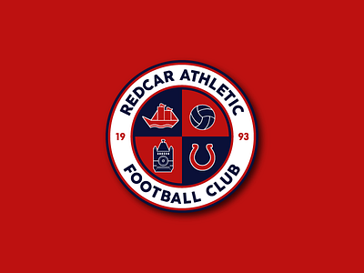 Redcar Athletic FC branding clock clocktower crest football horse icon identity illustration logo logomark logotype mark ship soccer sticker symbol type typography vector