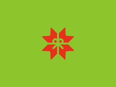 Merry Christmas! branding christmas festive green holidays icon line art logo mark negative space present red snowflake sticker symbol