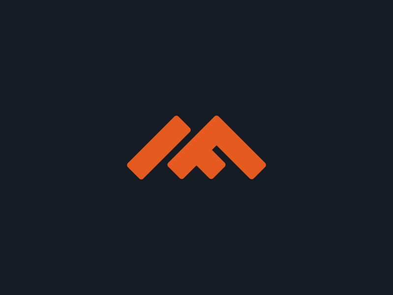 F M Monogram branding f identity line line art logo logomark logotype m mark minimal monogram monogram letter mark negative space orange peak sticker symbol type typography