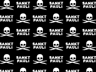 Pattern - FC St. Pauli - Skull and Crossbones branding brown football germany identity illustration line art logo logomark mark negative space pattern red skull skull and crossbones soccer st pauli sticker type typography