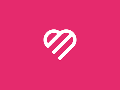 Valentine's Heart Logo branding circle cupid heart icon identity line line art logo love mark mono negative space pink seo sticker symbol type valentines vector
