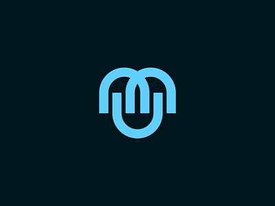 M U Logo arch blue branding circle icon identity line line art logo m mark mono monogram negative space seo sticker symbol type u vector