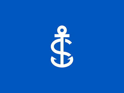 S Anchor Logo anchor blue boat branding icon identity line logo mark monogram nautical negative space outdoor s sailing sea soccer symbol type vector