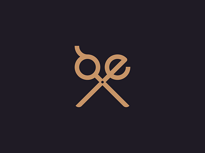 Scissors Letter E Logo