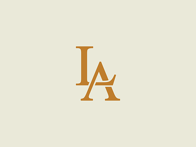 L A Monogram a branding identity lettering line art logo logotype monogram negative space sticker type typography