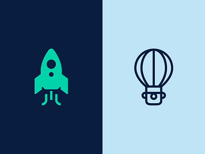 Daily Logo Challenge Day 1 & 2: Rocket/Hot Air Balloon