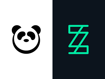 Daily Logo Challenge Day 3 & 4: Panda/Random Letter