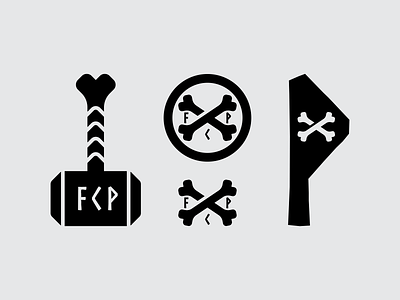 FC Providence Nordic Logos bone branding icon logo logotype mark mjolnir negative space p providence rhode island soccer sticker symbol thor type