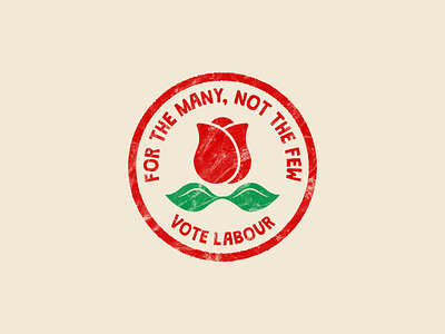 Labour Party Rose Badge badge circle crest election general election icon illustration labour labour party logo logomark mark negative space rose sticker type vector