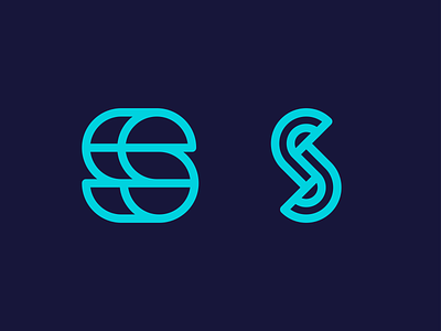 S Logo Exploration 2 alphabet blue branding icon identity line art logo logomark logotype mark negative space s sticker symbol type vector