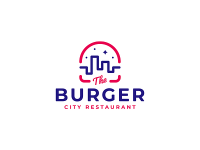 The Burger burger city logo minimalistic logo star streetfood town