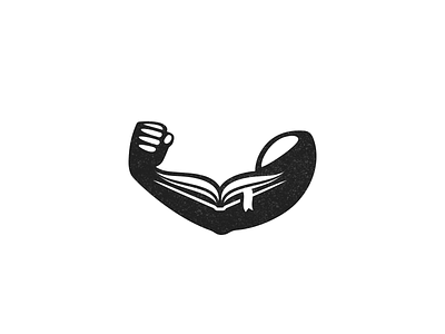Power Of Reading arm book hand logo logotype muscles power reading