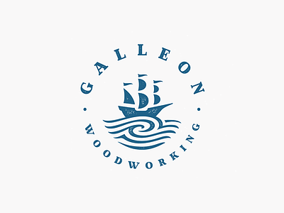 Galleon emblem galleon logo ocean sea ship vintage wave wood woodworking