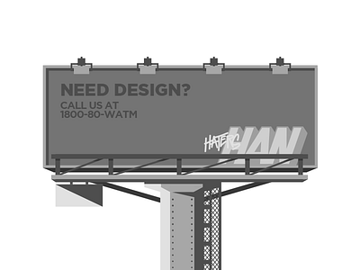 The Greyscale Billboard billboard bnw flat flatdesign illustration pitfalls signage vector