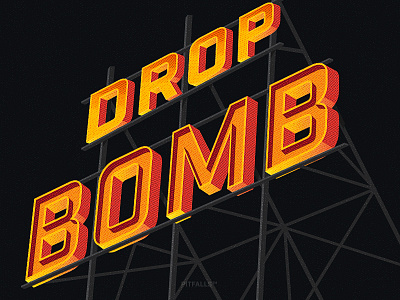 DROPBOMB billboard block fanta gradient illustration pitfalls poster signage texture typo typography