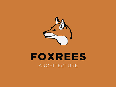 'Foxrees' logo design architecture branding building design fox illustration logo orange