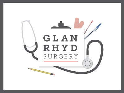 'Glan Rhyd Surgery' logo design branding doctor hospital logo surgery wales