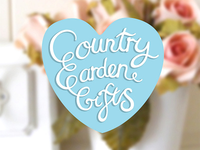 'Country Garden Gifts' Log Design branding calligraphy country etsy garden gifts girly lettering logo shop type