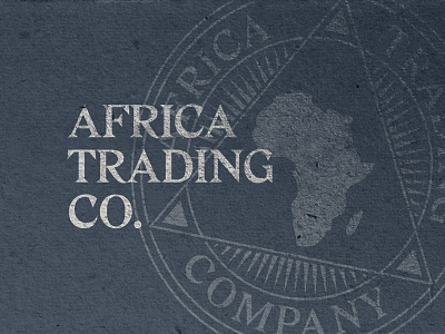 Africa Trading Co. africa african badge brand coin craft label logo stamp typogaphy