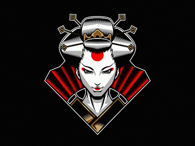 geisha illustration vector