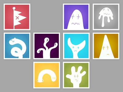 Category Creature Icons colorful icons set illustration