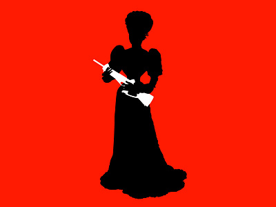 Victoria gun silhouette vintage woman