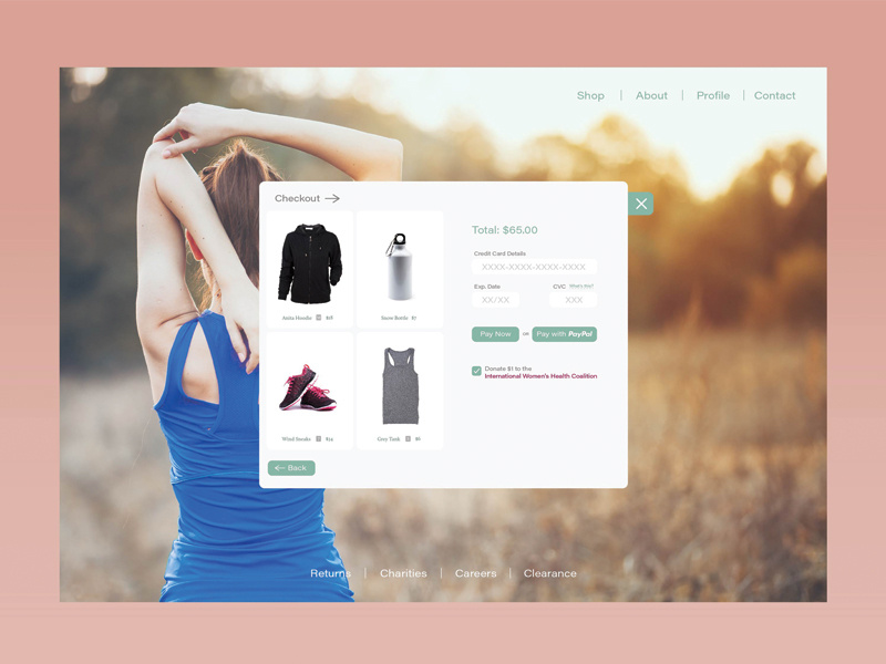 Credit Card Checkout Page catalog design lifestyle credit card checkout