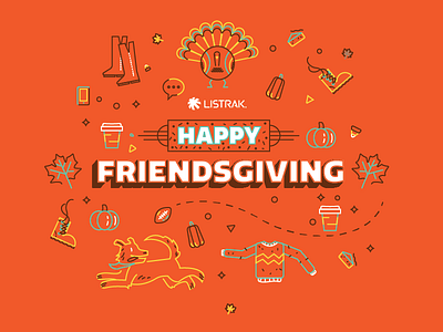 Friendsgiving Dribbble fall holiday icons illustration thanksgiving