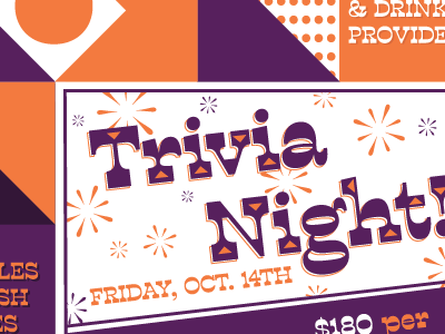 Trivia Night events fun poster trivia typography