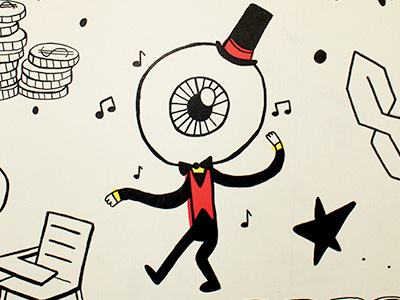 Eyeball character eye illustration mural student umsl wall
