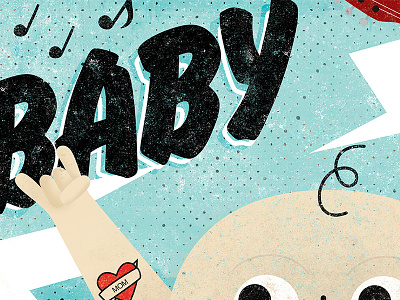 Rock a Bye Baby baby banner rock n roll music