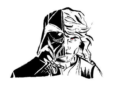 I find your lack of faith disturbing! black gq illustration lineart red white