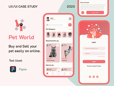Pet buying and selling application | Pet world modern pet pet buying pet selling treading ui user interface ux