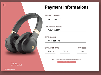 Payment Method credit Card Design