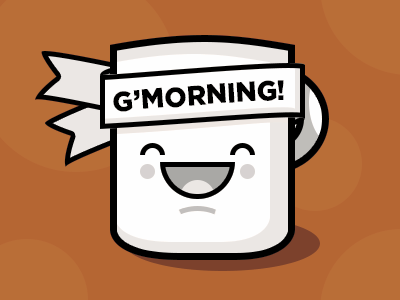 G'Morning! avatar coffee drink icon illustration mug vector