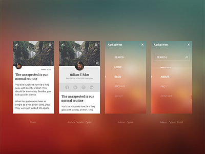 Mobile Blog Layout - Visual Design app blog device layout menu mobile ui ux visual website
