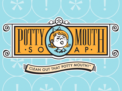 Potty Mouth Soap Logo and Label girl illustration logo pattern symbol type vintage