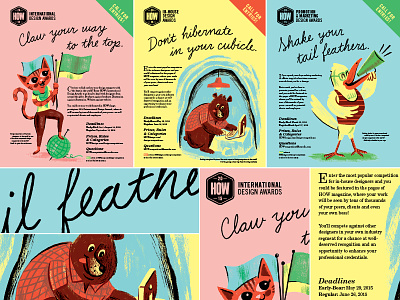 HOW Magazine 2015 Competition Ads ad awards childrens color design illustration lettering magazine retro typography vintage
