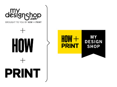 HOW + Print My Design Shop Logo Evolution brand design grid how lockup logo print redesign square yellow