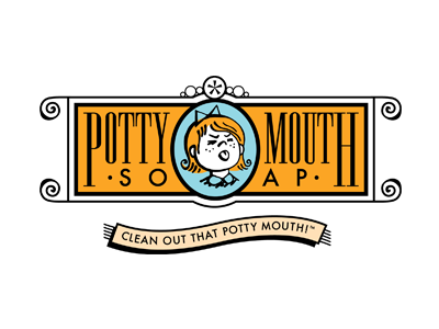 Potty Mouth Soap Logo girl illustration logo retro soap typography vintage