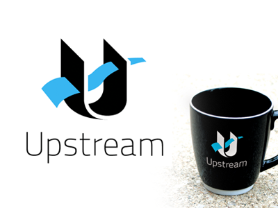 Upstream Logo Concept graphic innovation letter logo u water