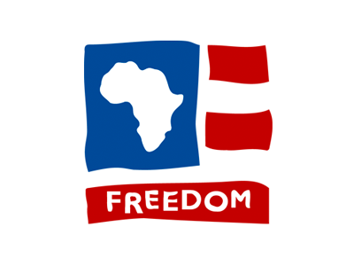 Freedom Flag Logo and Poster africa america blue flag freedom graphic logo red stripes white