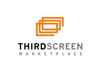 Third Screen Marketplace Logo geometric line orange rectangle repeat technology
