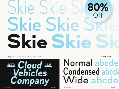 Skie Font Family clean font gothic grotesk grotesque modern monoline simple type typeface typography vintage