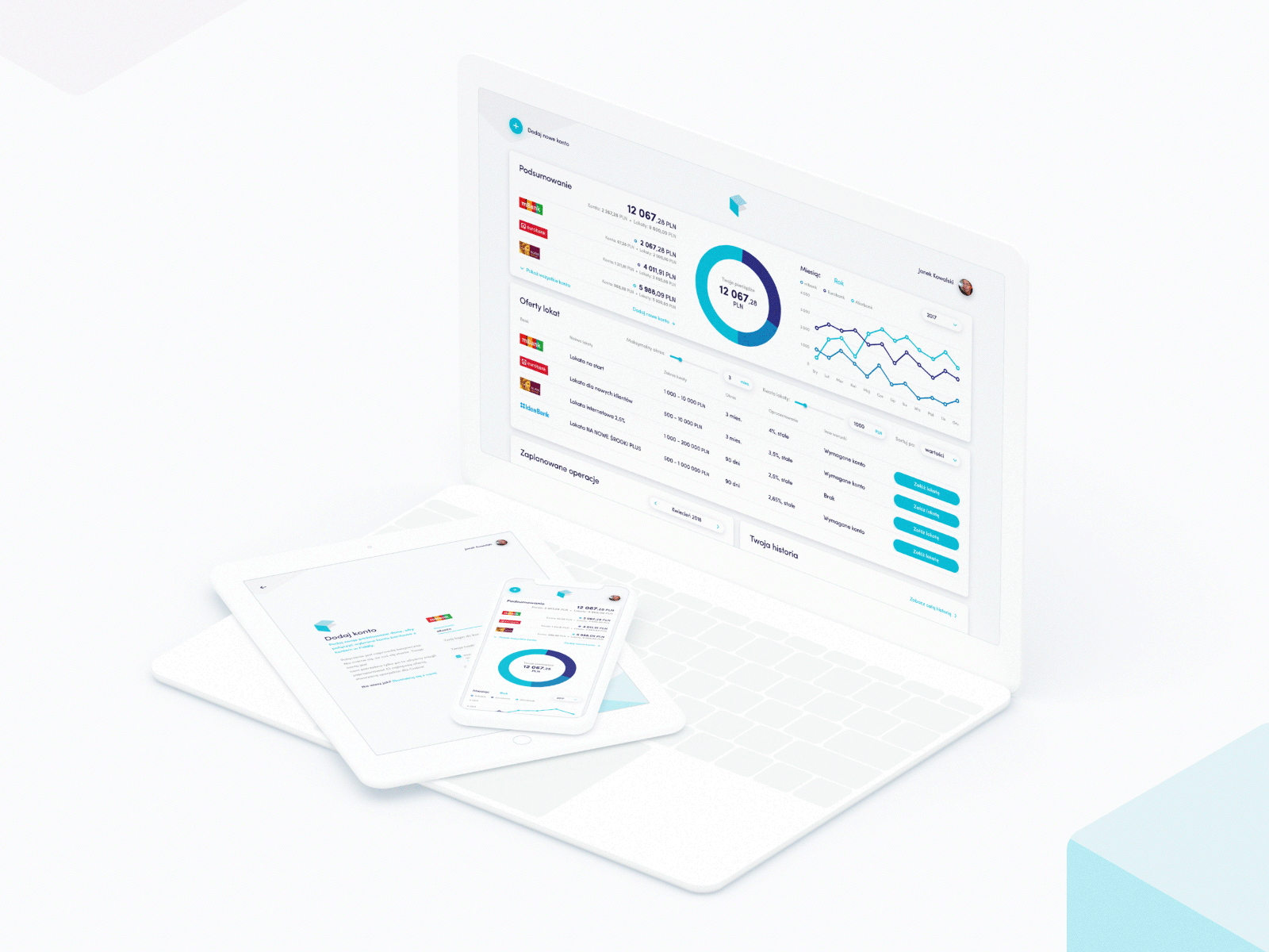 Fiddly - your banks in one app application chart design graphic design product design ui ux web web app webdesign
