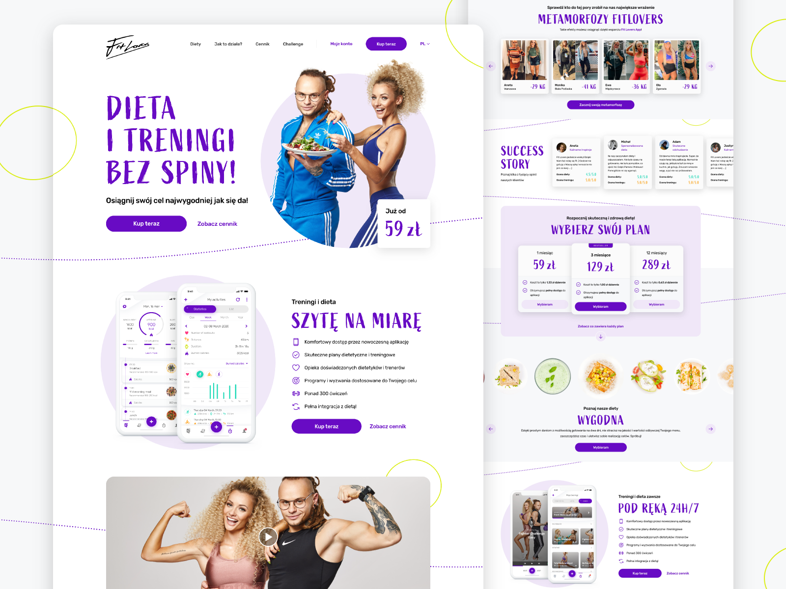 FitLovers - landing page by Jacek Kustra on Dribbble