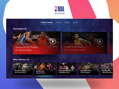 NBA on TV app marcushoang smart tv television tv tv app design ui design vietnamese