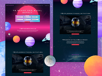 SPACED Challenge aesthetic booking page homepage spacedchallenge vaporwave web design